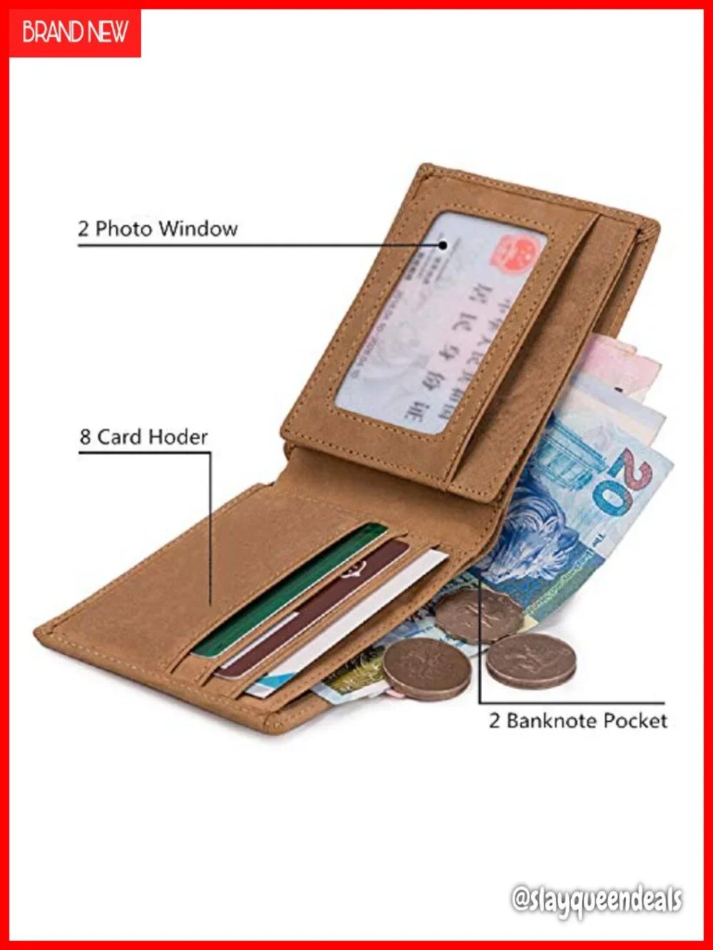 Customized Leather Front Pocket Wallet RFID Minimalist Credit Card Wallets